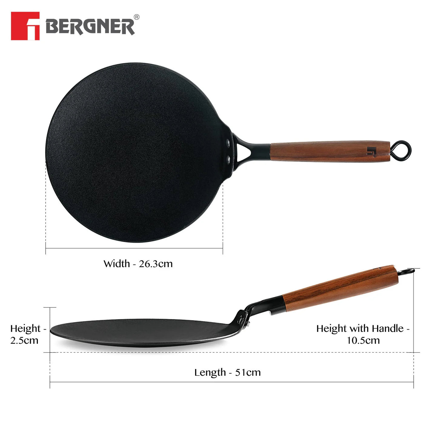 Bergner Odin Cast Iron Roti Tawa