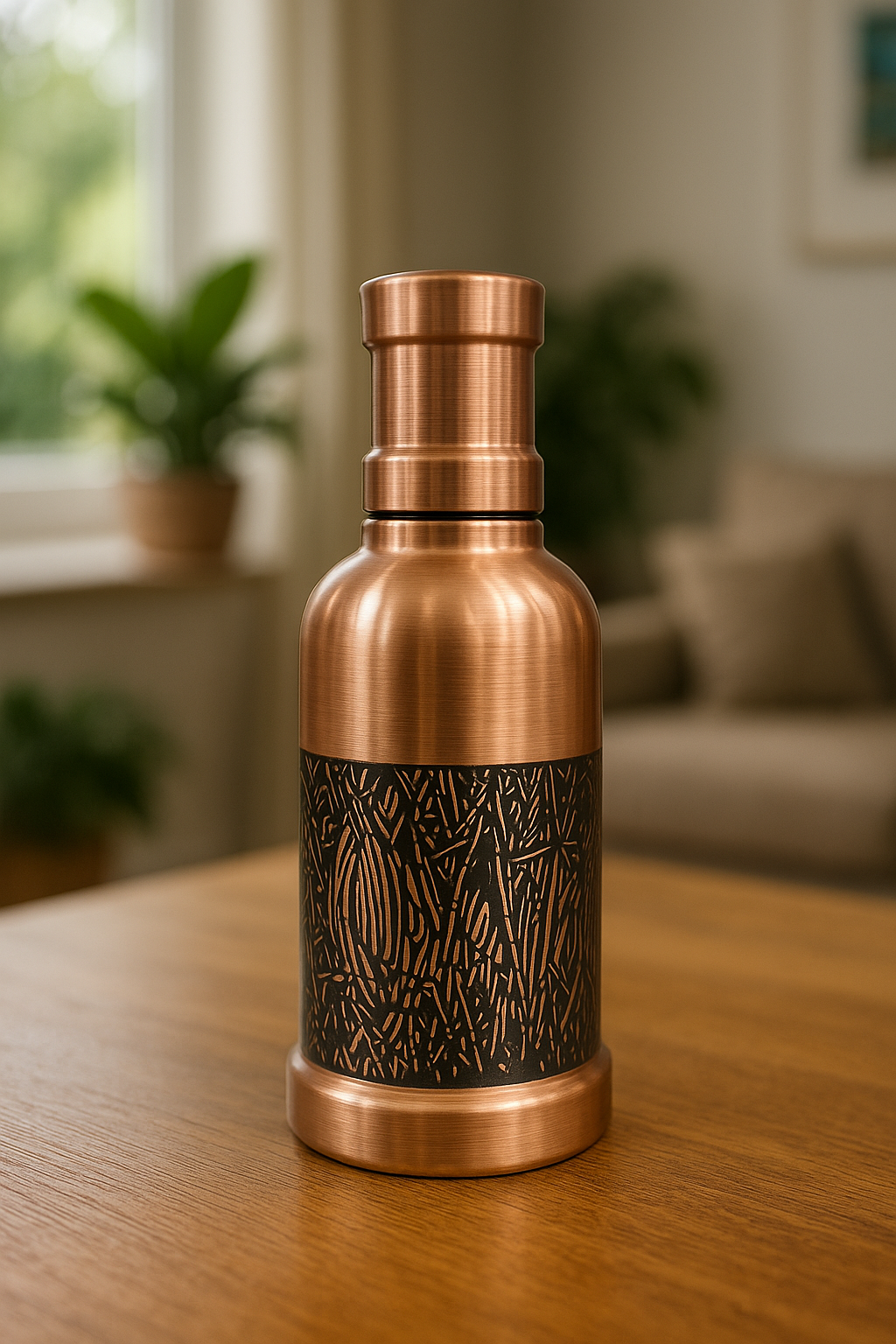 Etched Copper Water Bottle – 750ml