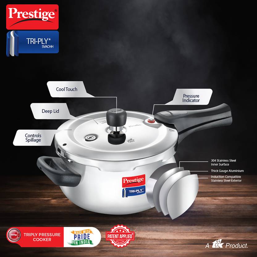 Prestige Svachh Tri-Ply handi pressure cooker(outer lid)