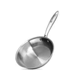 Bergner Argent 5CX 5-Ply Stainless Steel Fry Pan with Riveted Cast Handle & Induction Base Copper Core Base