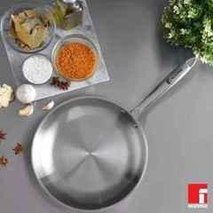 Bergner Argent 5CX 5-Ply Stainless Steel Fry Pan with Riveted Cast Handle & Induction Base Copper Core Base