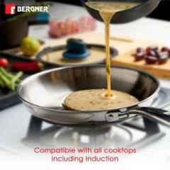 Bergner Argent 5CX 5-Ply Stainless Steel Fry Pan with Riveted Cast Handle & Induction Base Copper Core Base