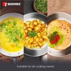Bergner Argent 5CX 5-Ply Stainless Steel Fry Pan with Riveted Cast Handle & Induction Base Copper Core Base